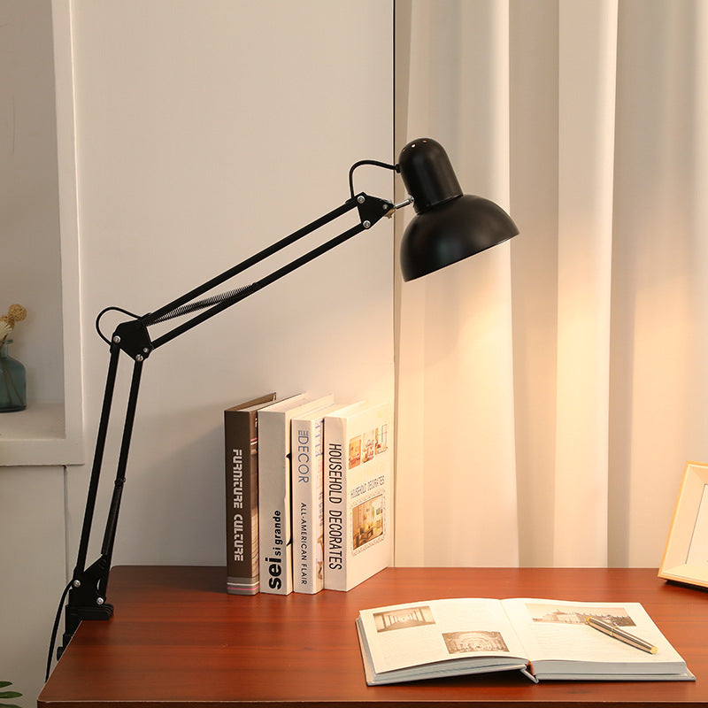 Lampada da tavolo moderna minimalista retrattile con braccio lungo, in ABS, 1 luce