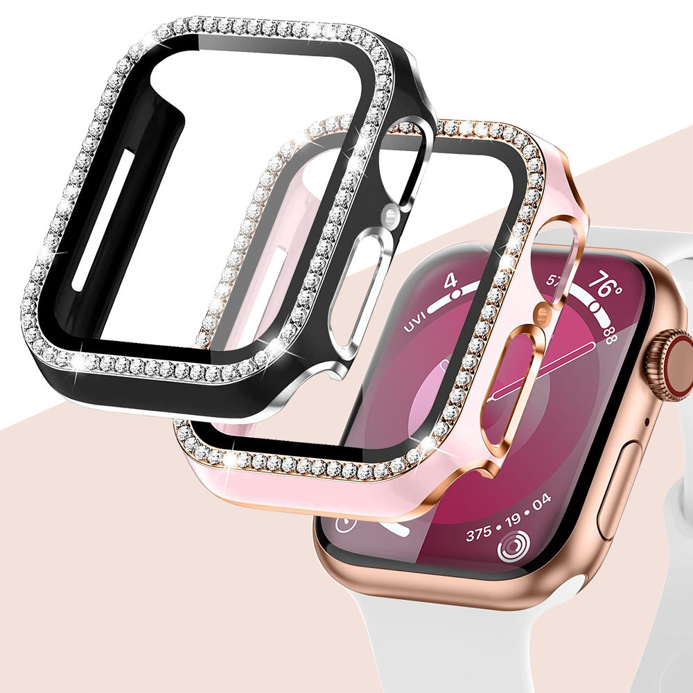 Custodia in Vetro Temperato con Strass per Apple Watch