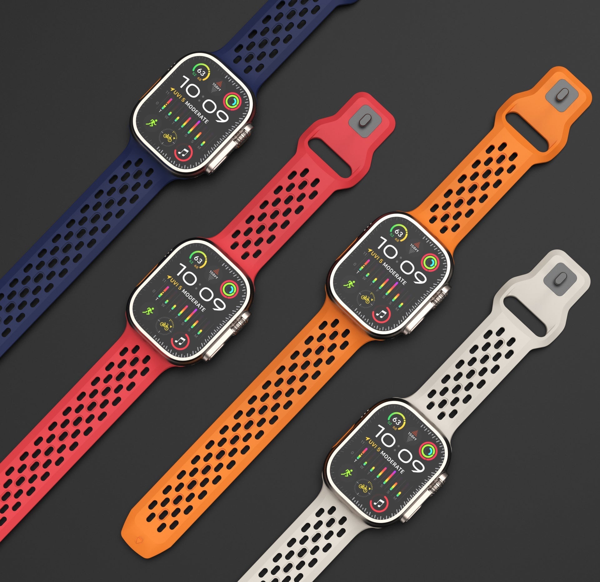 FKM-gummi pustende band for Apple Watch