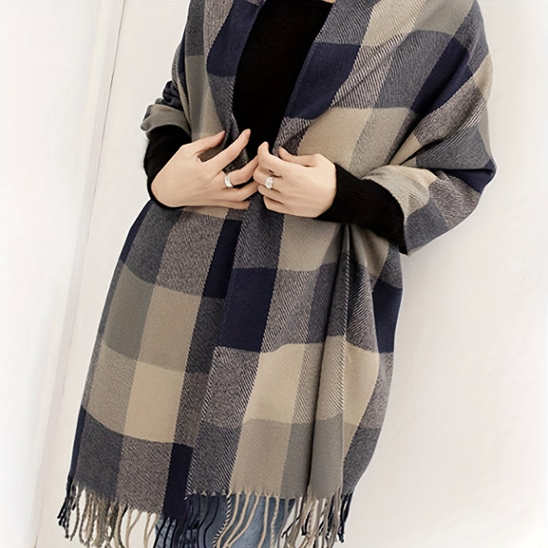 3Leaves Oversized Plaid Scarf