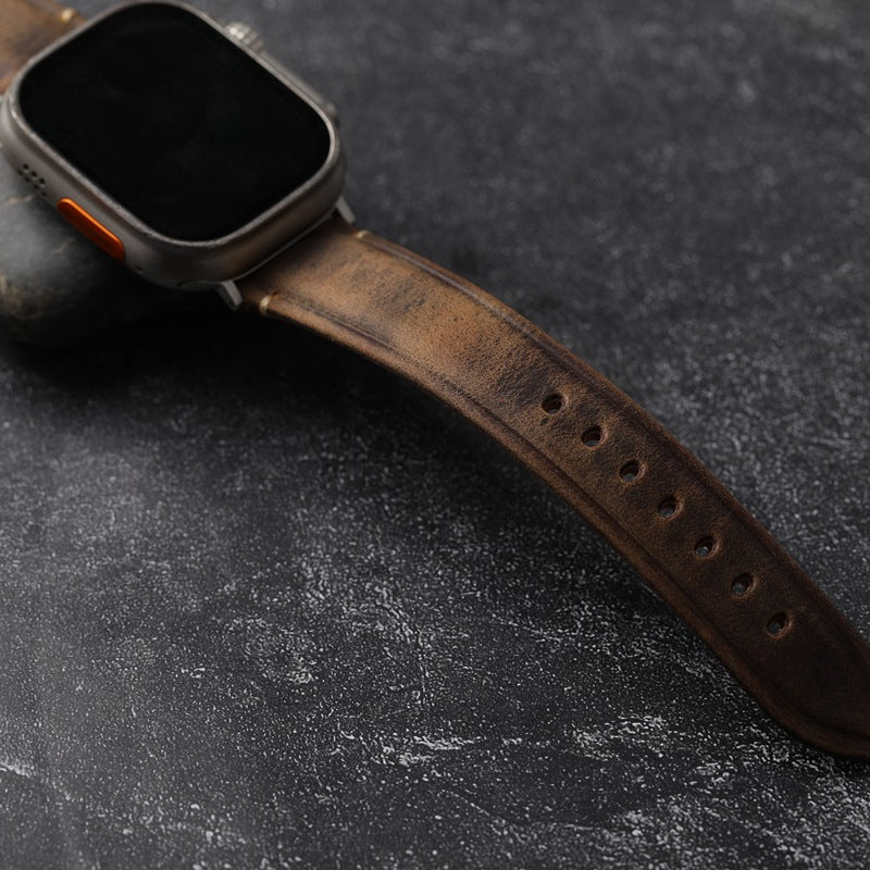 Correa de cuero italiana hecha a mano para Apple Watch