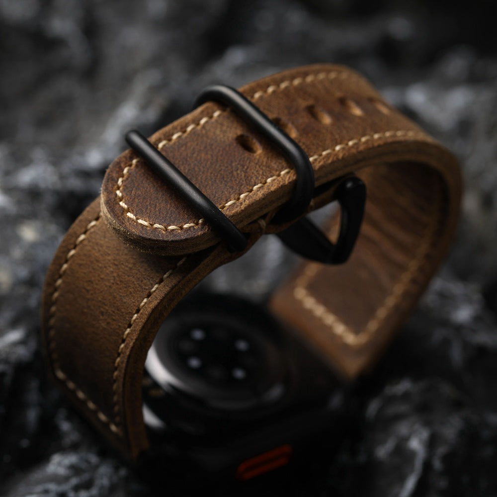 Vintage  Handmade Leather strap For Apple Watch