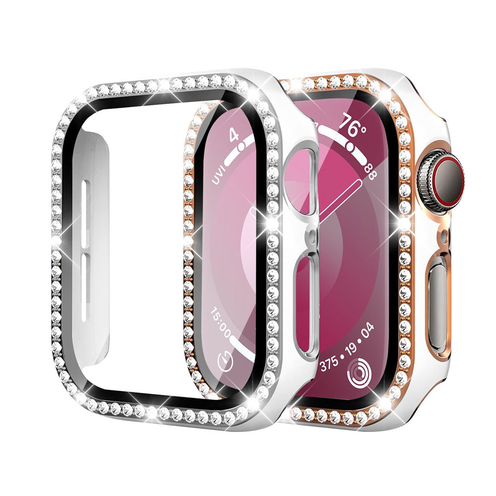 Rhinestone Edzett Üveg Tok Apple Watch-hoz