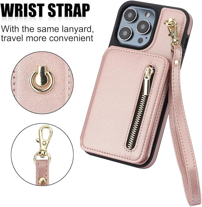 Luxury Cross Body Zipper Card Wallet iPhone Case