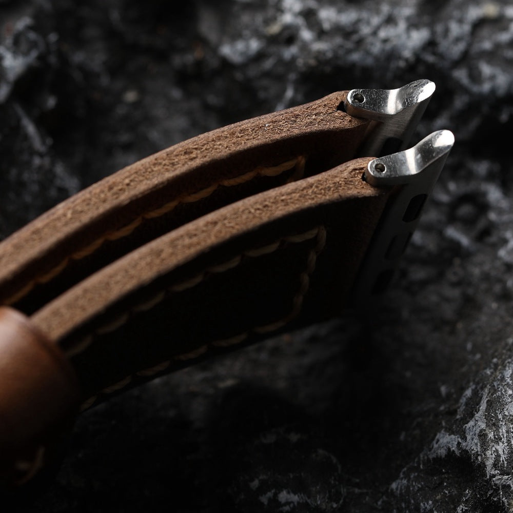 Vintage Brown Horween Chromexcel Leather Watch Strap for Apple Watch