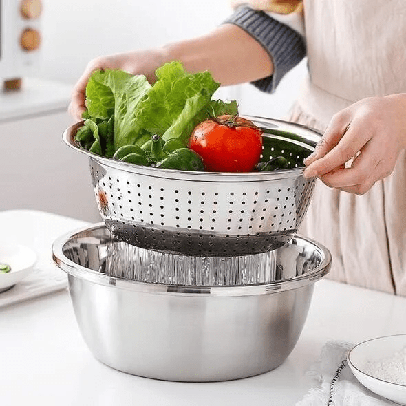 3-in-1 Multifunctional Germany Stainless Steel Basin Set