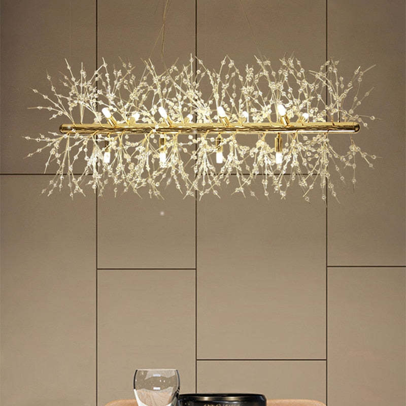 Luna Elegant LED Pendant Lights - White and Gold Metal for Living Room and Dining Room