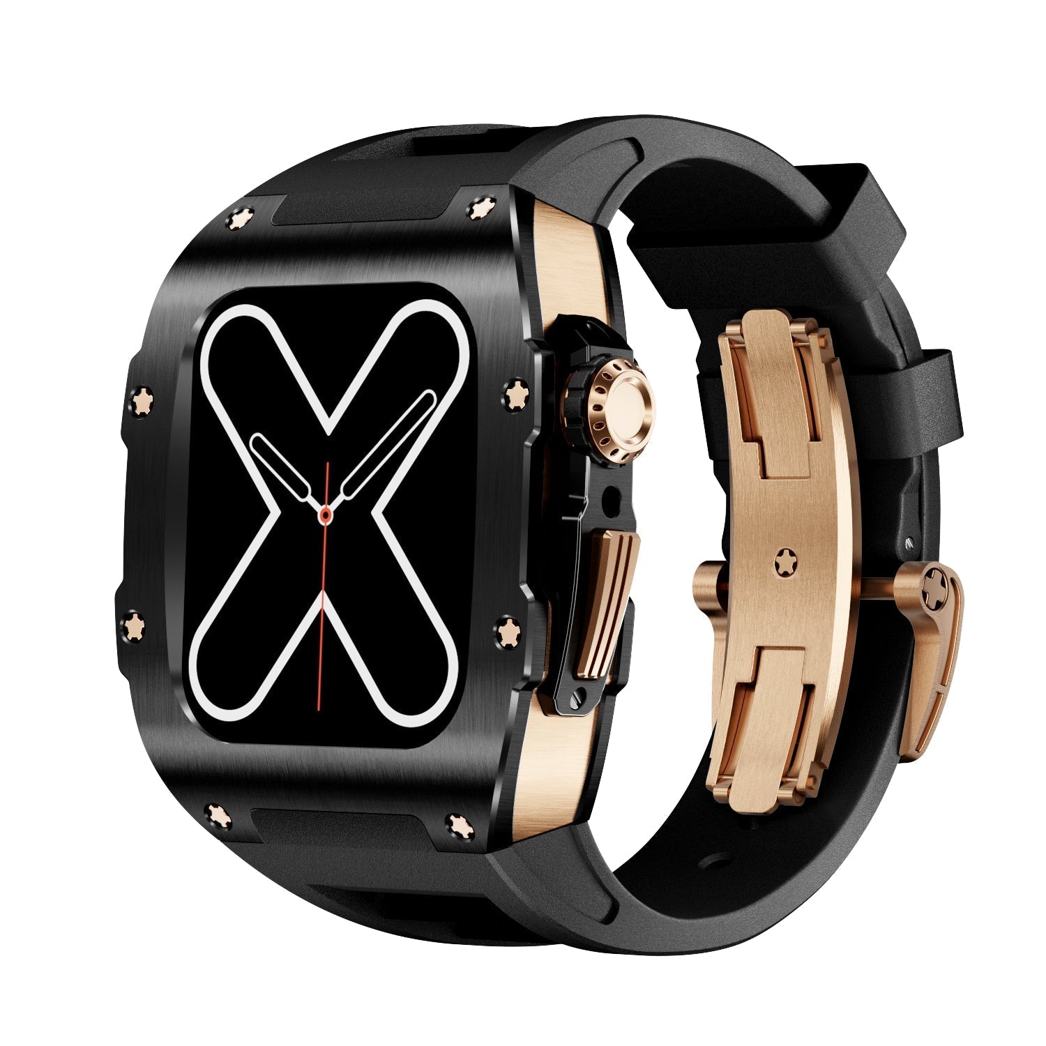 RM 9009 Sorozat - Fekete&Arany Apple Watch Tok