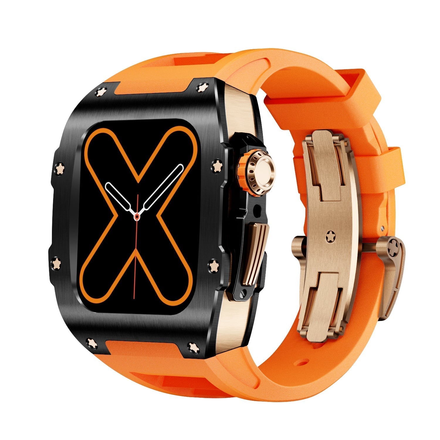 RM 9009 Sorozat - Fekete&Arany Apple Watch Tok