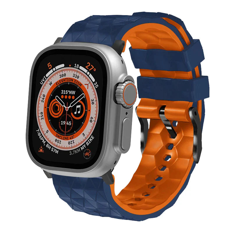 Two-color Football Pattern Sport Silicone Band For Apple Watch