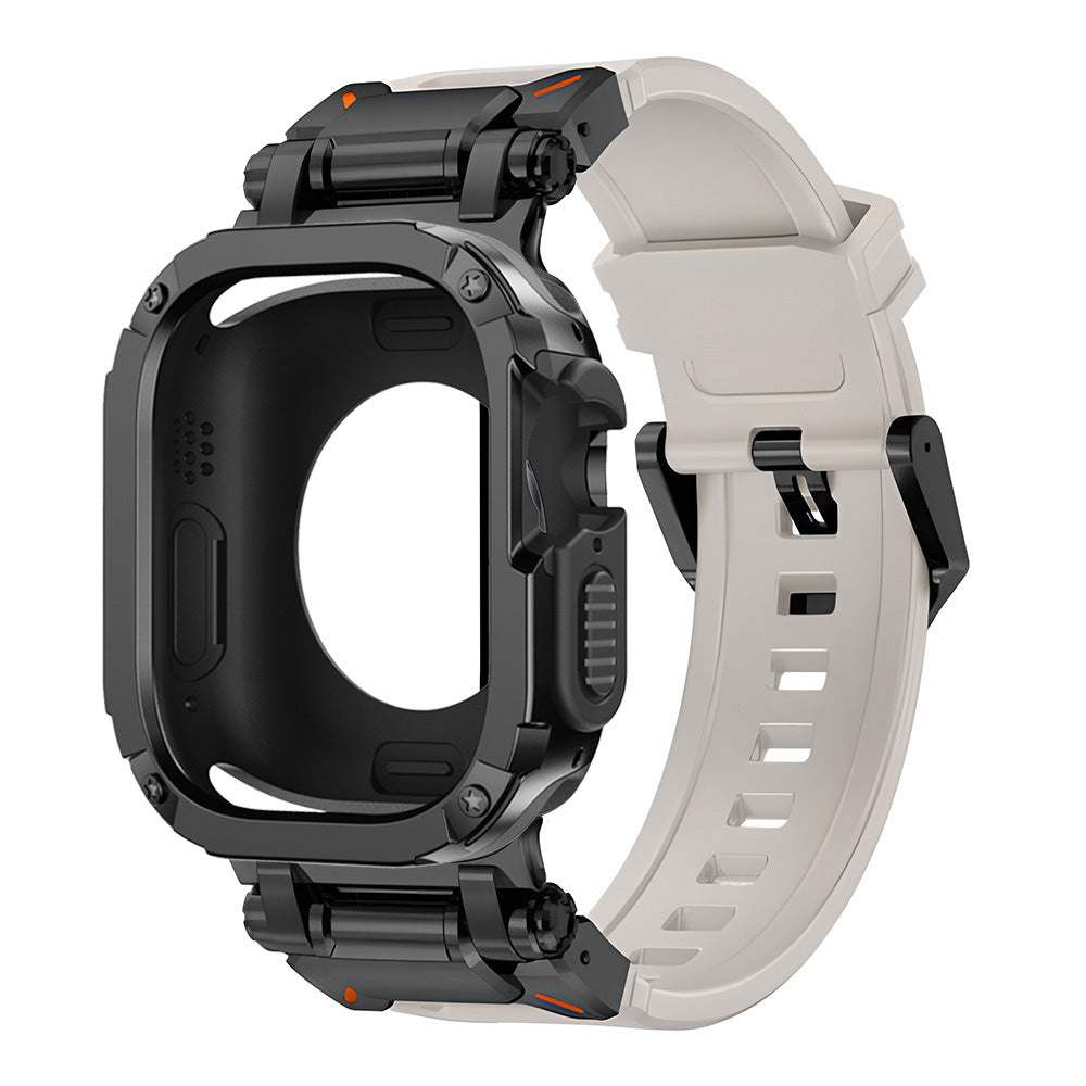 Explorer Tactical Fluoro Gumi Szíj + TPU + PC 2 az 1-ben Tok Apple Watch-hoz