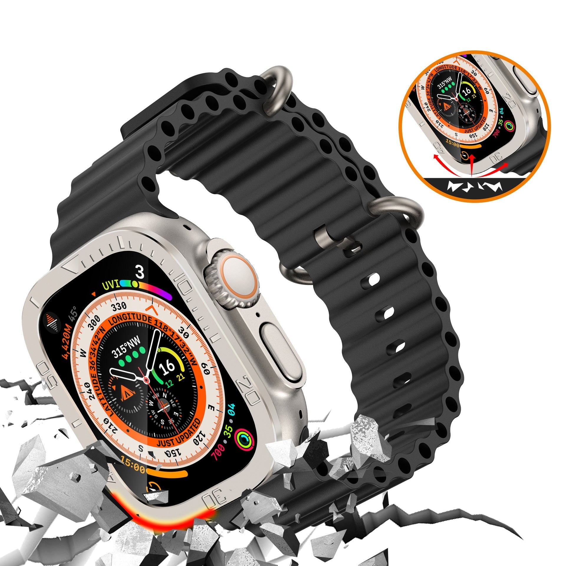 Herdet Glass Skjermbeskytter Full Dekning For Apple Watch Ultra / Ultra2