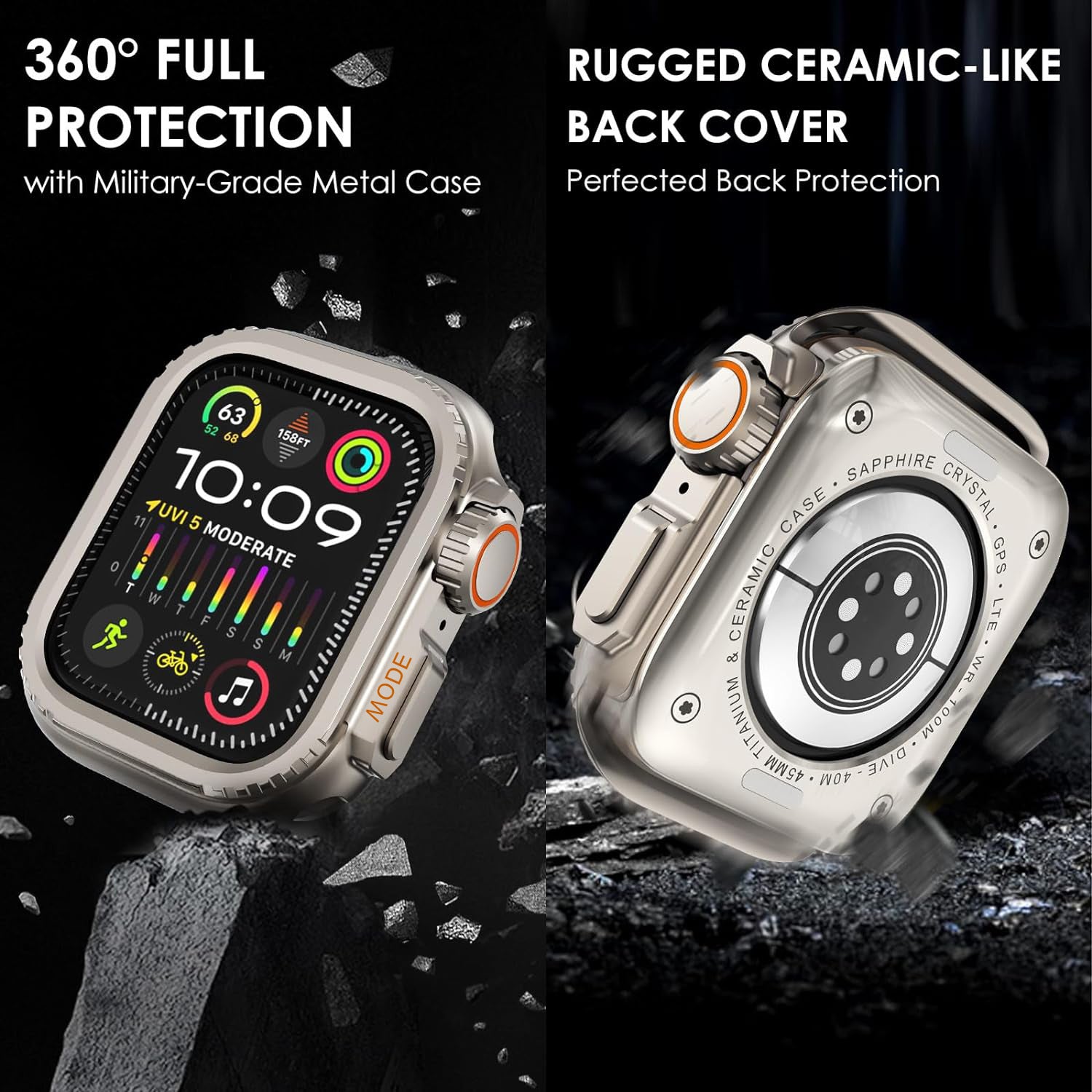 Rugged Titanium Alloy Case For Apple Watch