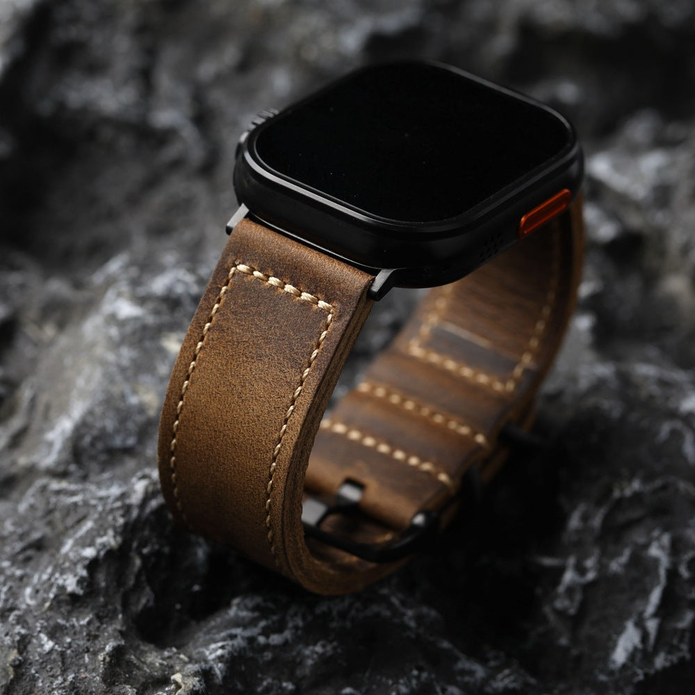 Vintage  Handmade Leather strap For Apple Watch