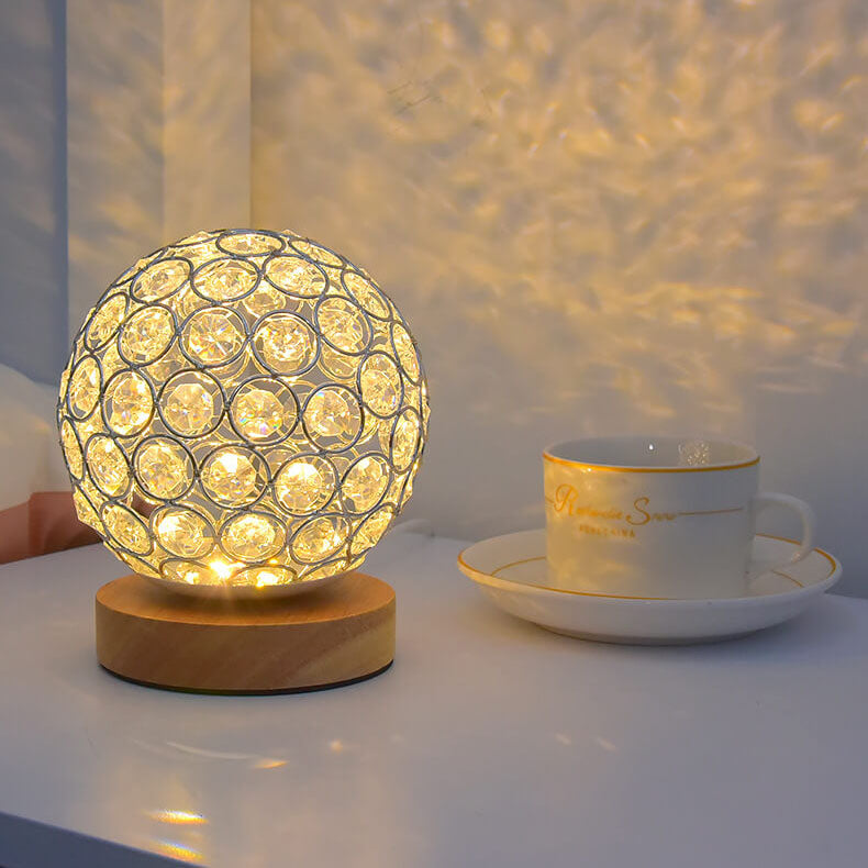 Modern Minimalist Round Rechargeable USB LED Night Light Table Lamp by Taavita