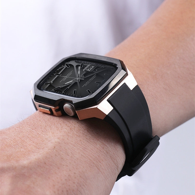 Stainless Steel Case With Rubber Band for Apple Watch