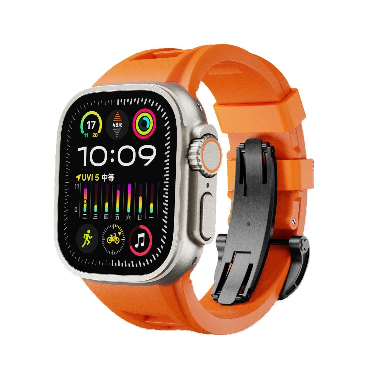 Correa de reloj Apple de goma fluorada para deporte