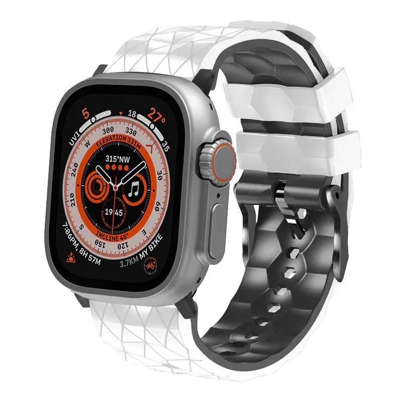 Two-color Football Pattern Sport Silicone Band For Apple Watch