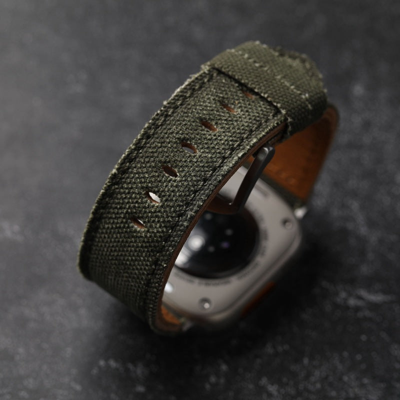 Handmade Genuine Canvas Leather Watchband