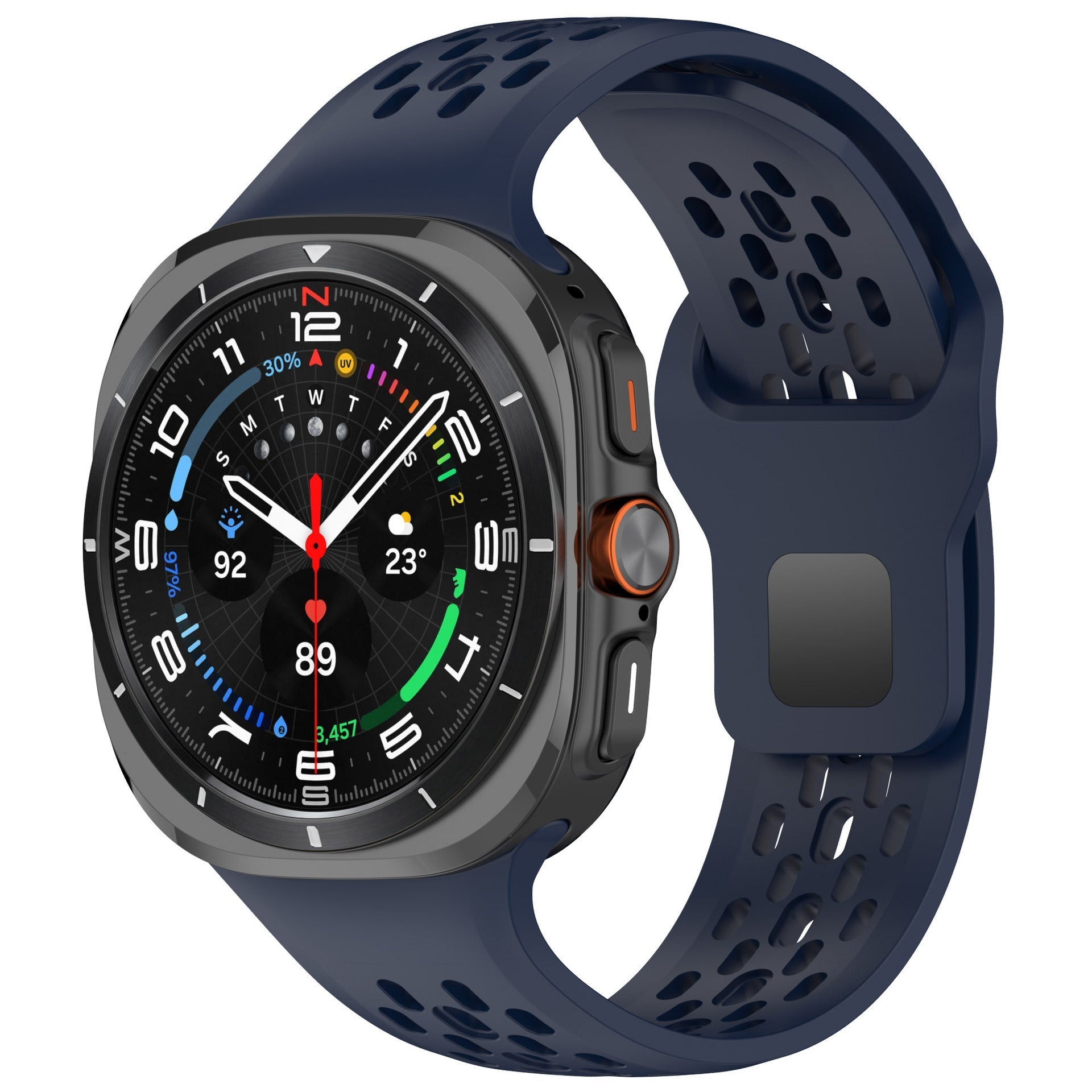 Sportliches atmungsaktives Silikon-Uhrenarmband für Samsung Galaxy Watch7 Ultra 47mm