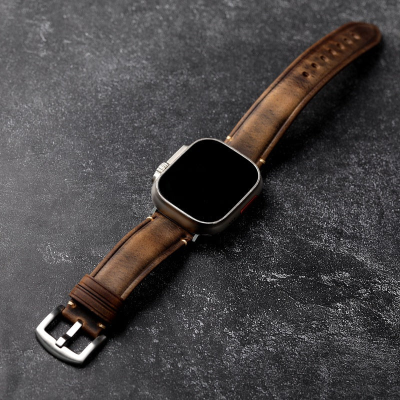 Correa de cuero italiana hecha a mano para Apple Watch