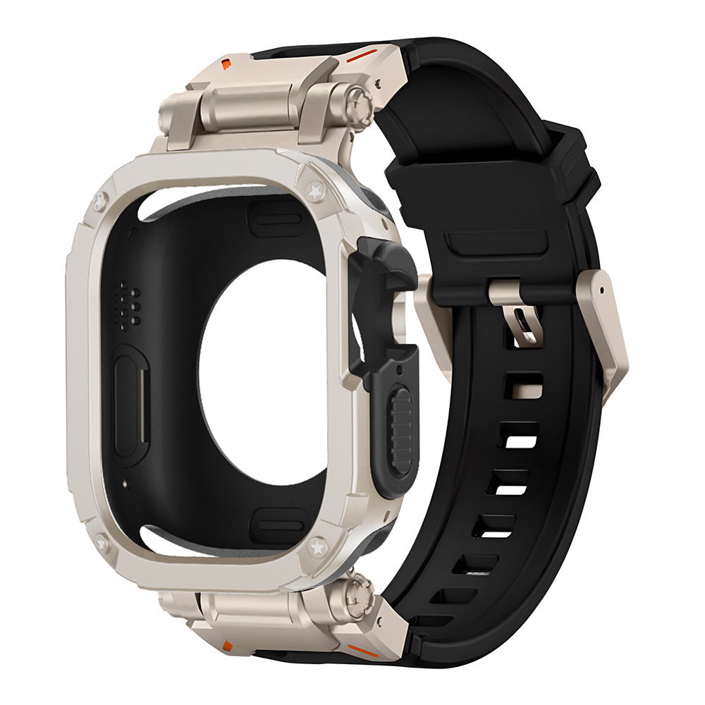 Explorer Tactical Fluoro Gumi Szíj + TPU + PC 2 az 1-ben Tok Apple Watch-hoz