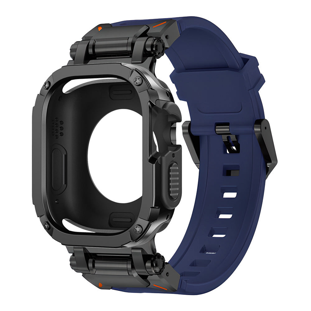 Explorer Tactical Fluoro Gumi Szíj + TPU + PC 2 az 1-ben Tok Apple Watch-hoz