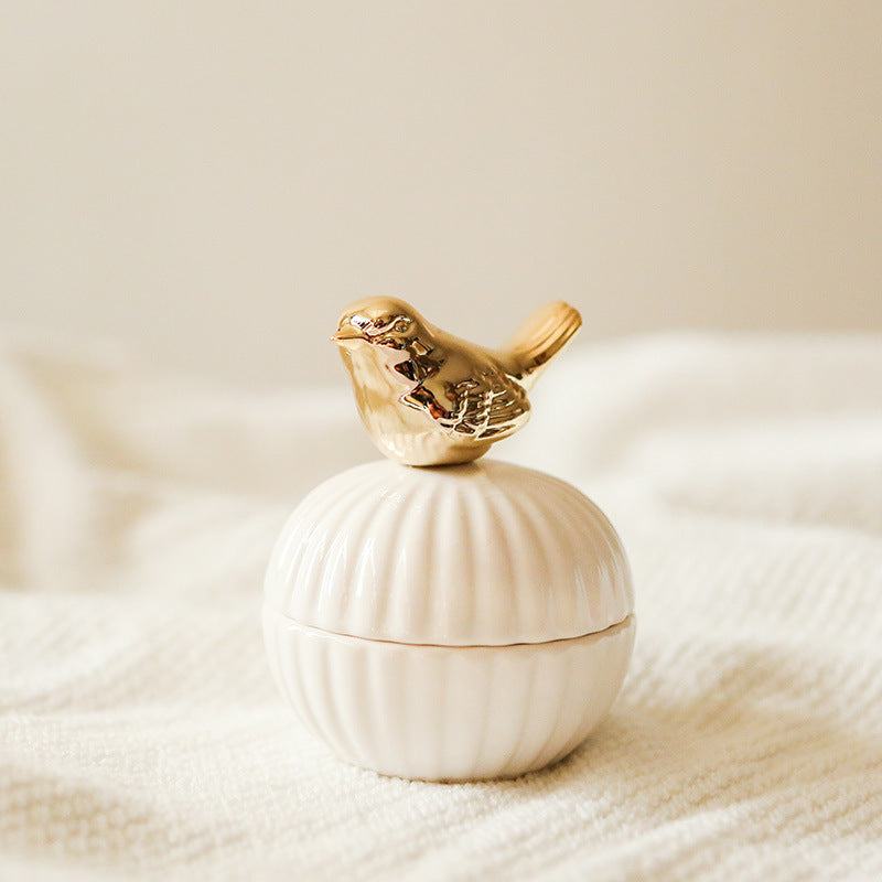 Elegance Animal Figurine Handle Jewelry Storage Jar