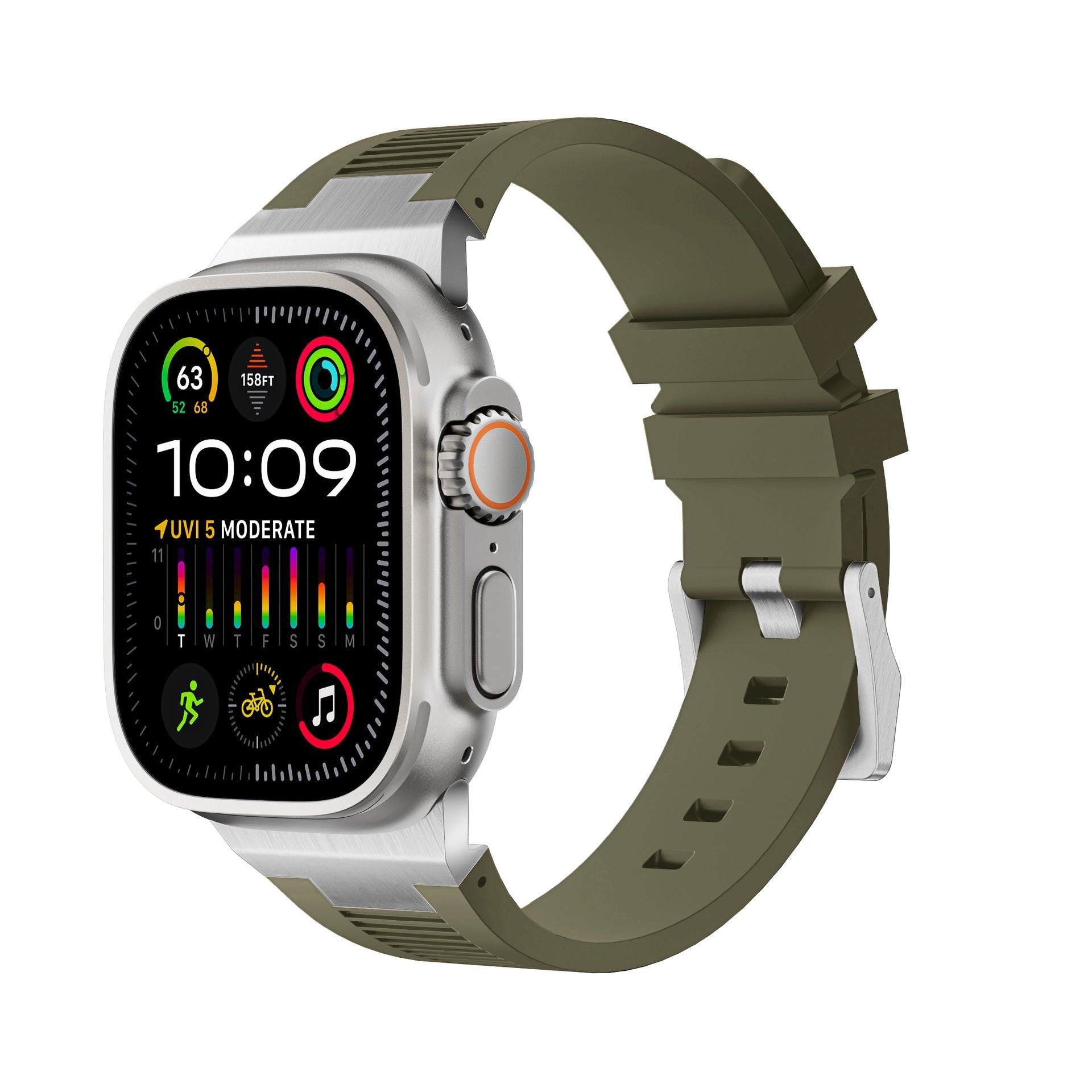 AP New Connector Silicone Band For Apple Watch