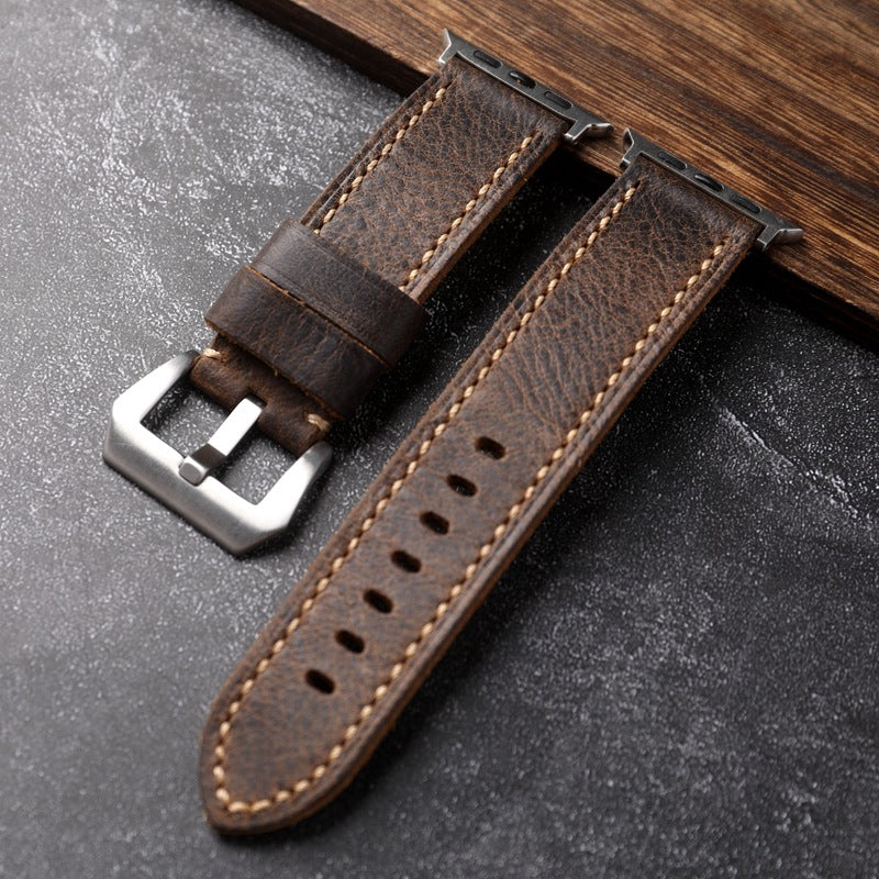 Handmade First-Grain Cowhide Strap For Apple watch