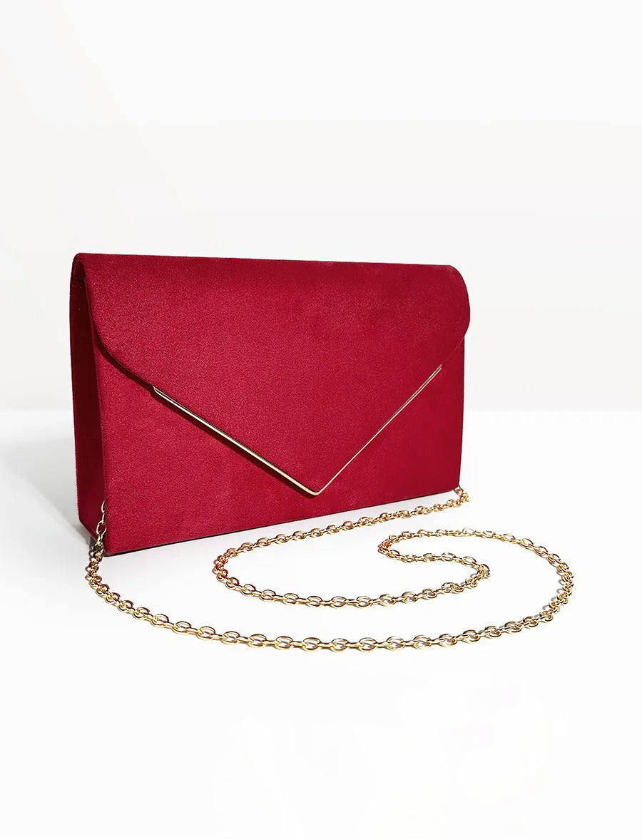 Segreto Suede-style Velvet Envelope Clutch Bag