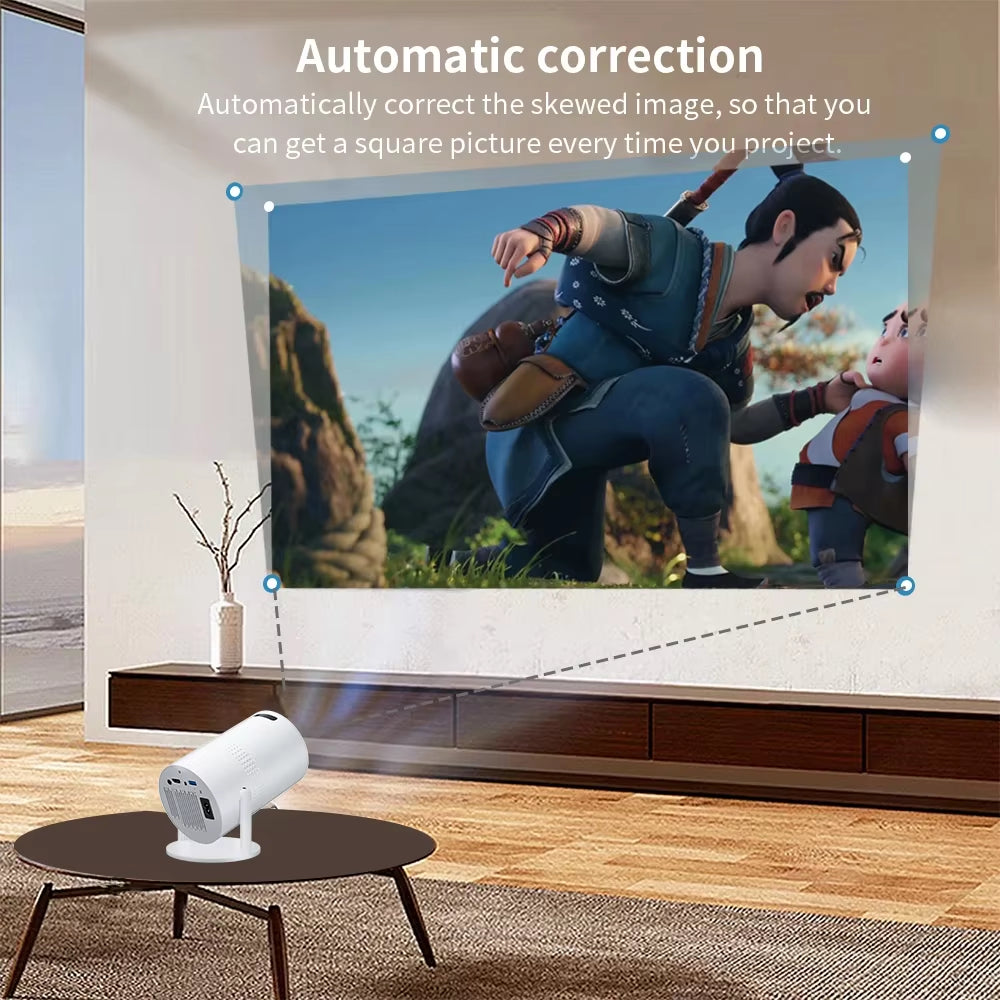 Salange P300 mini draagbare projector - 4K 8K videodecodering, 720P HD, Android 11, Wi-Fi, BT 5.1