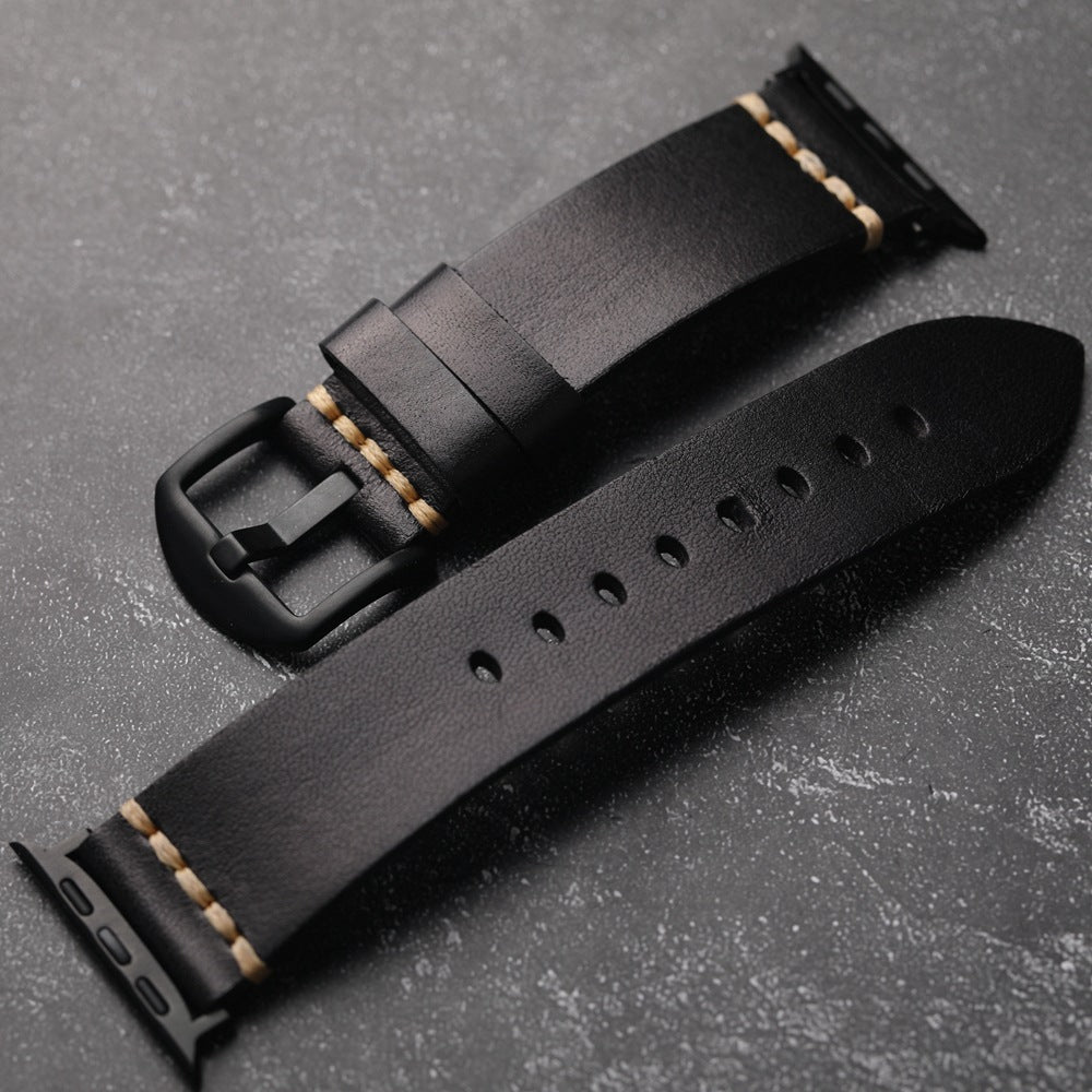 Bracelet en cuir pleine fleur pour Apple Watch