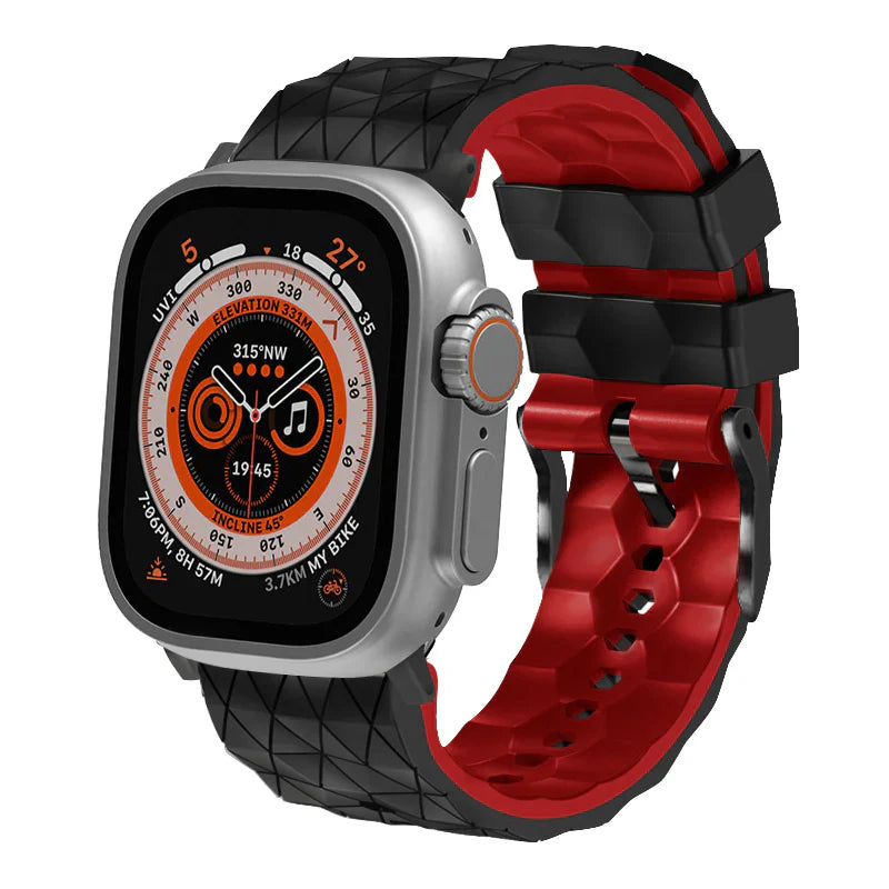 Two-color Football Pattern Sport Silicone Band For Apple Watch