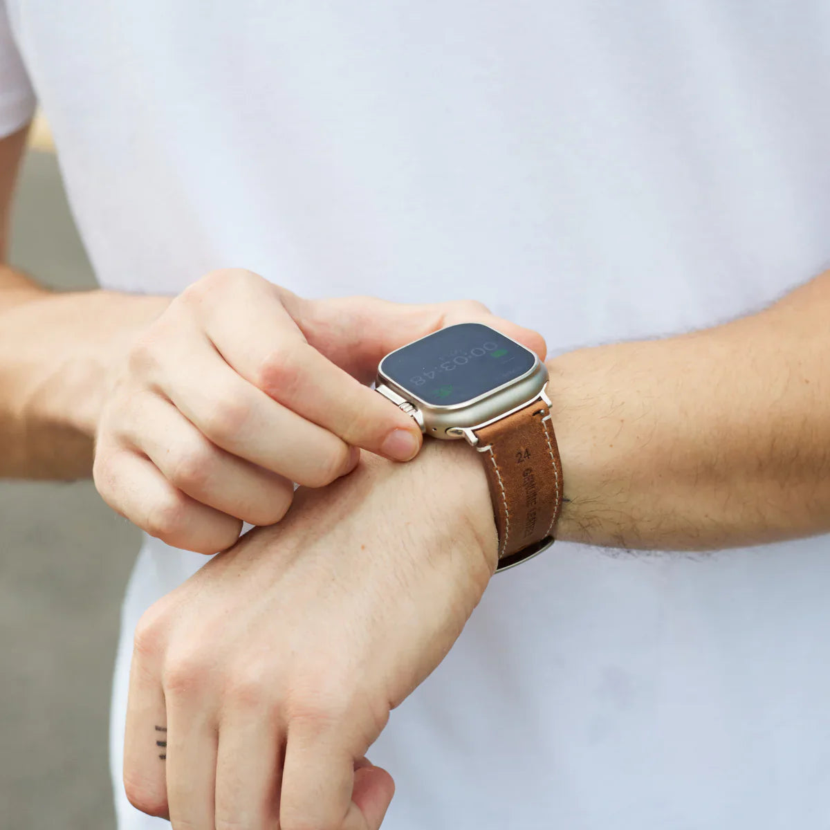 Bracelet en cuir vintage de luxe pour Apple Watch