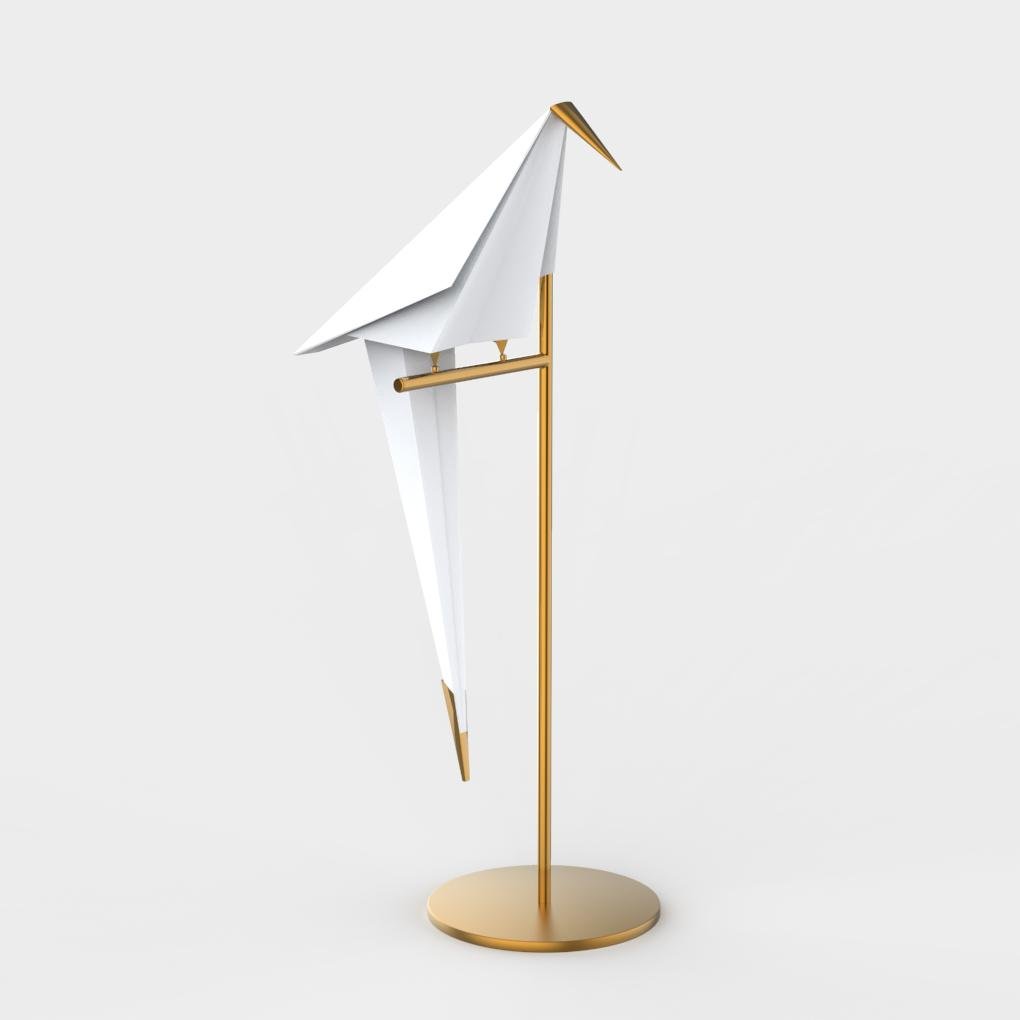 ArtiLicht - Gull bordlampe med Origami Crane Design