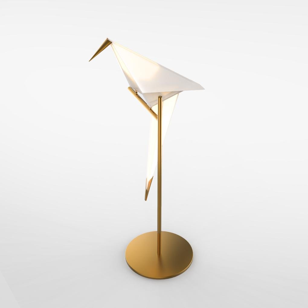 ArtiLicht - Gold Table Lamp with Origami Crane Design