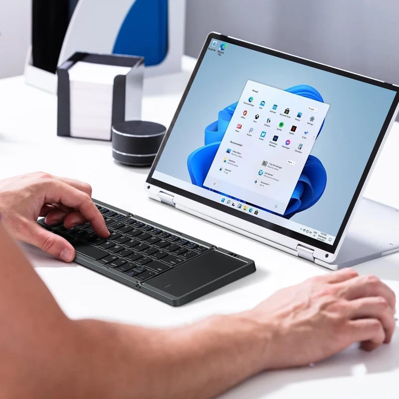 Tastatură Bluetooth pliabilă cu touchpad