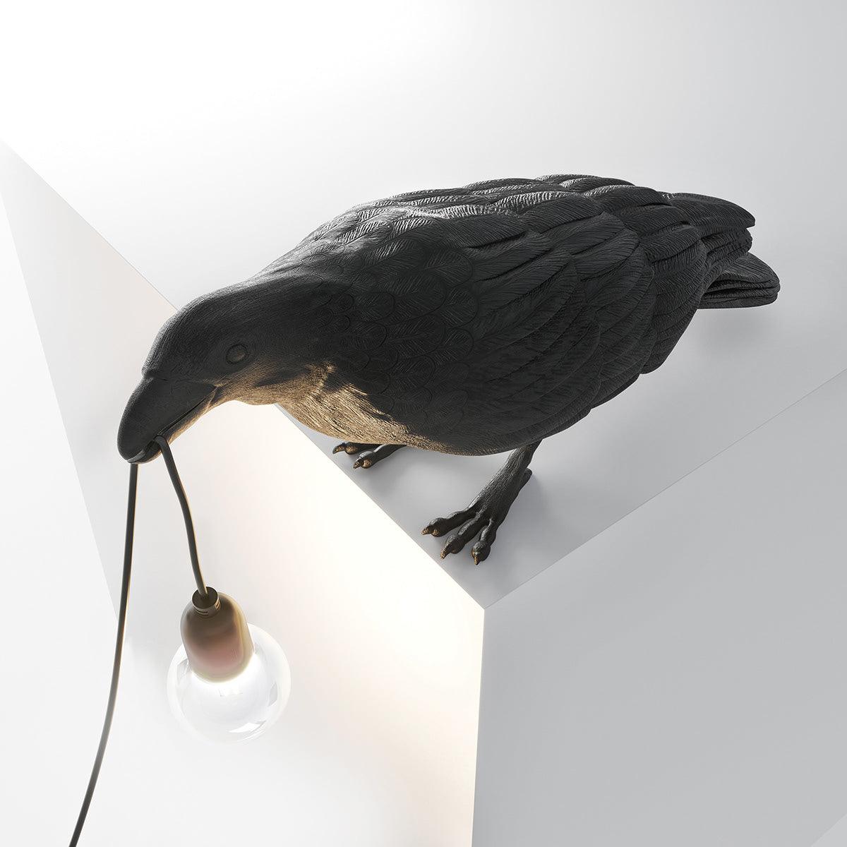 Gothic Raven Lamp Vintage Resin Bird Lamp