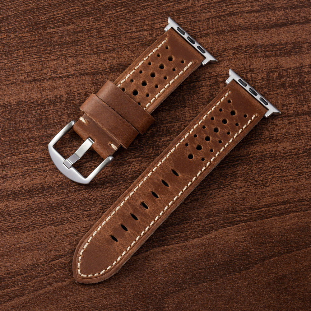 Vintage Racing Leather Band For Apple Watch