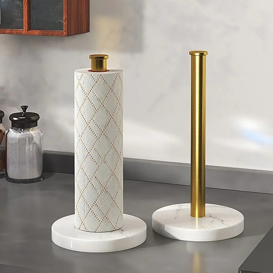 Marble & Gold Paper Towel Holder