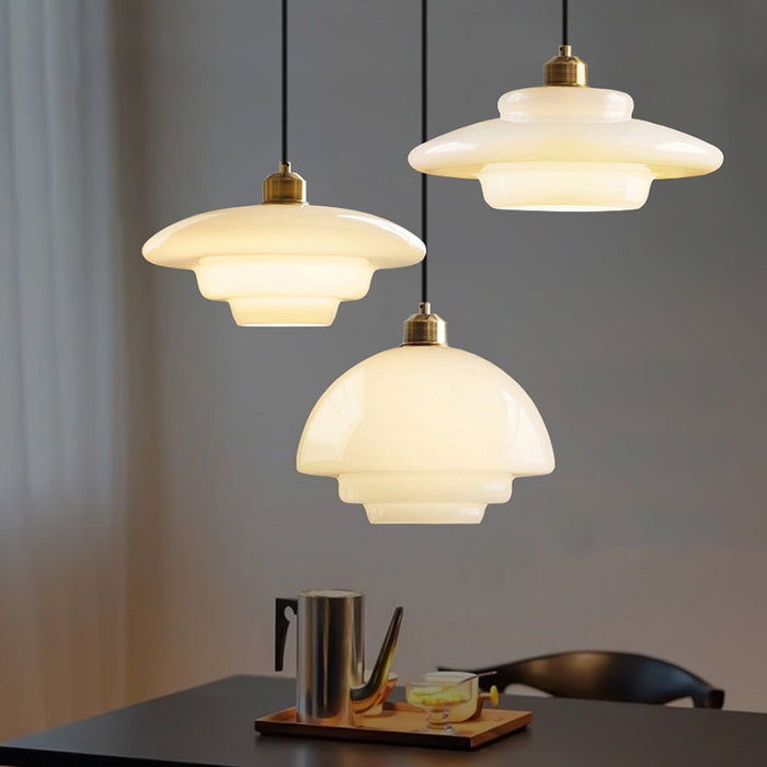 Hanglamp van wit glas