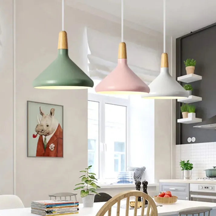 Macaron – Conische metalen hanglamp