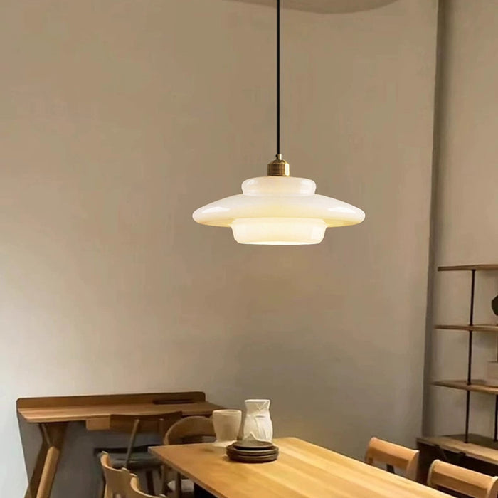 Hanglamp van wit glas