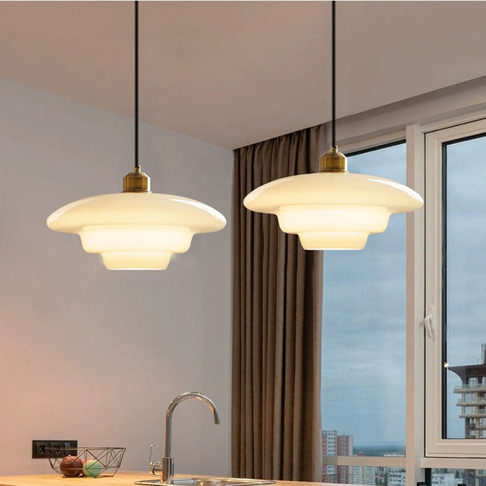 White Glass Pendant Light