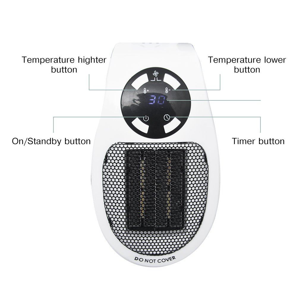 Ventilator electric portabil cu încălzitor de spațiu cu telecomandă