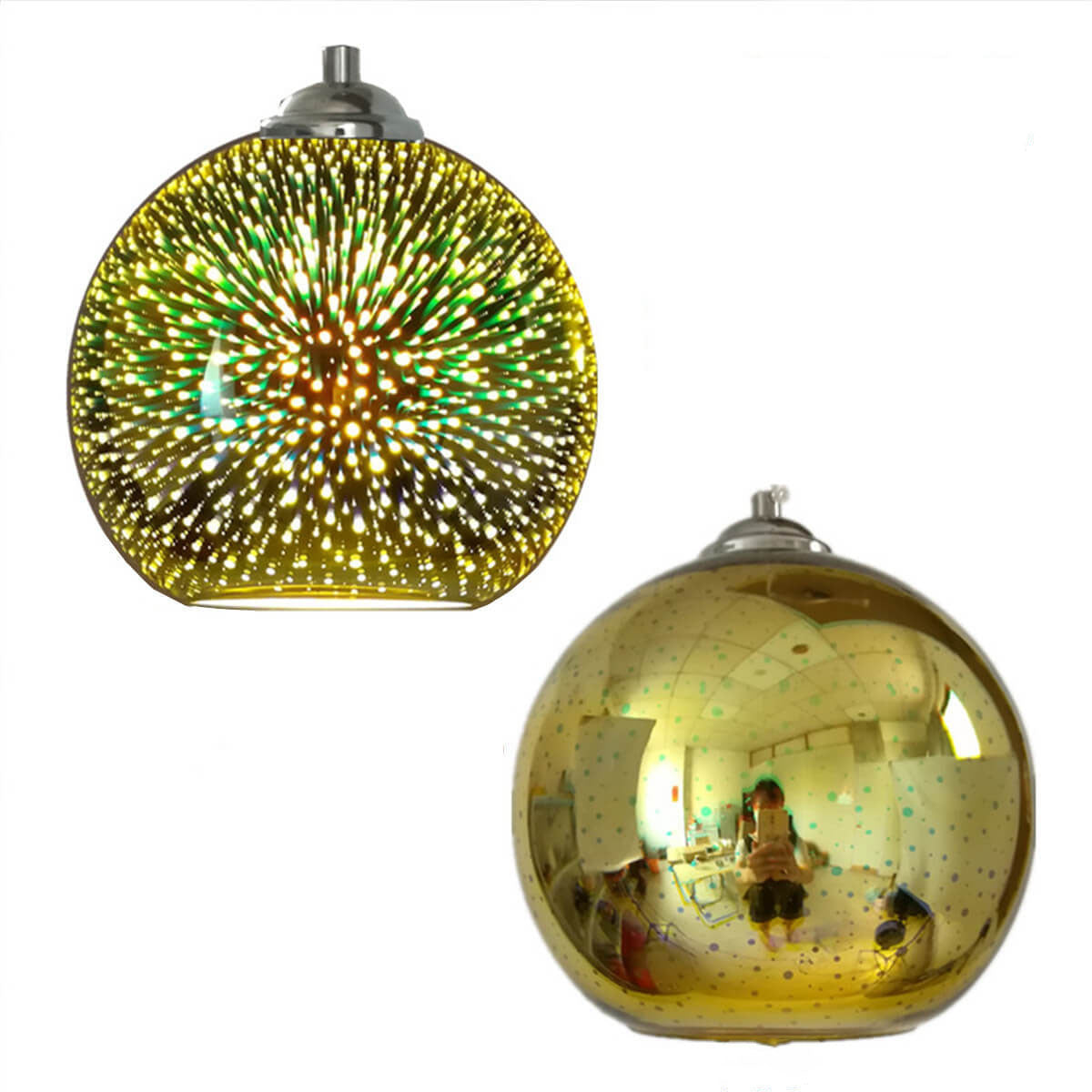 Modern Creative 3D Colorful Fireworks Glass 1-Light Dome Pendant Light lamp