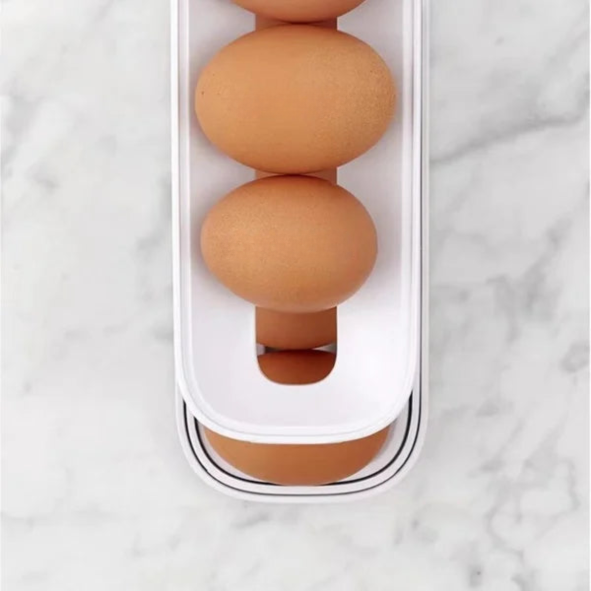 Compact egg holder for an organized refrigerator