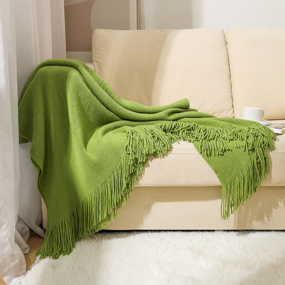 Chunky Knit Quasten-Decke