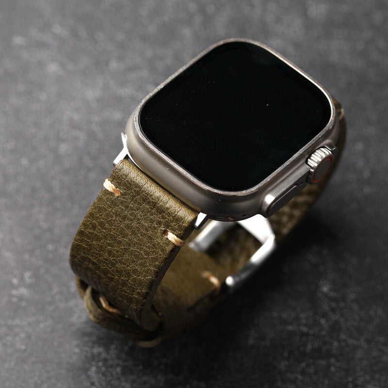 Hadseregzöld Pebbled Bőr Szíj Az Apple Watch-hoz